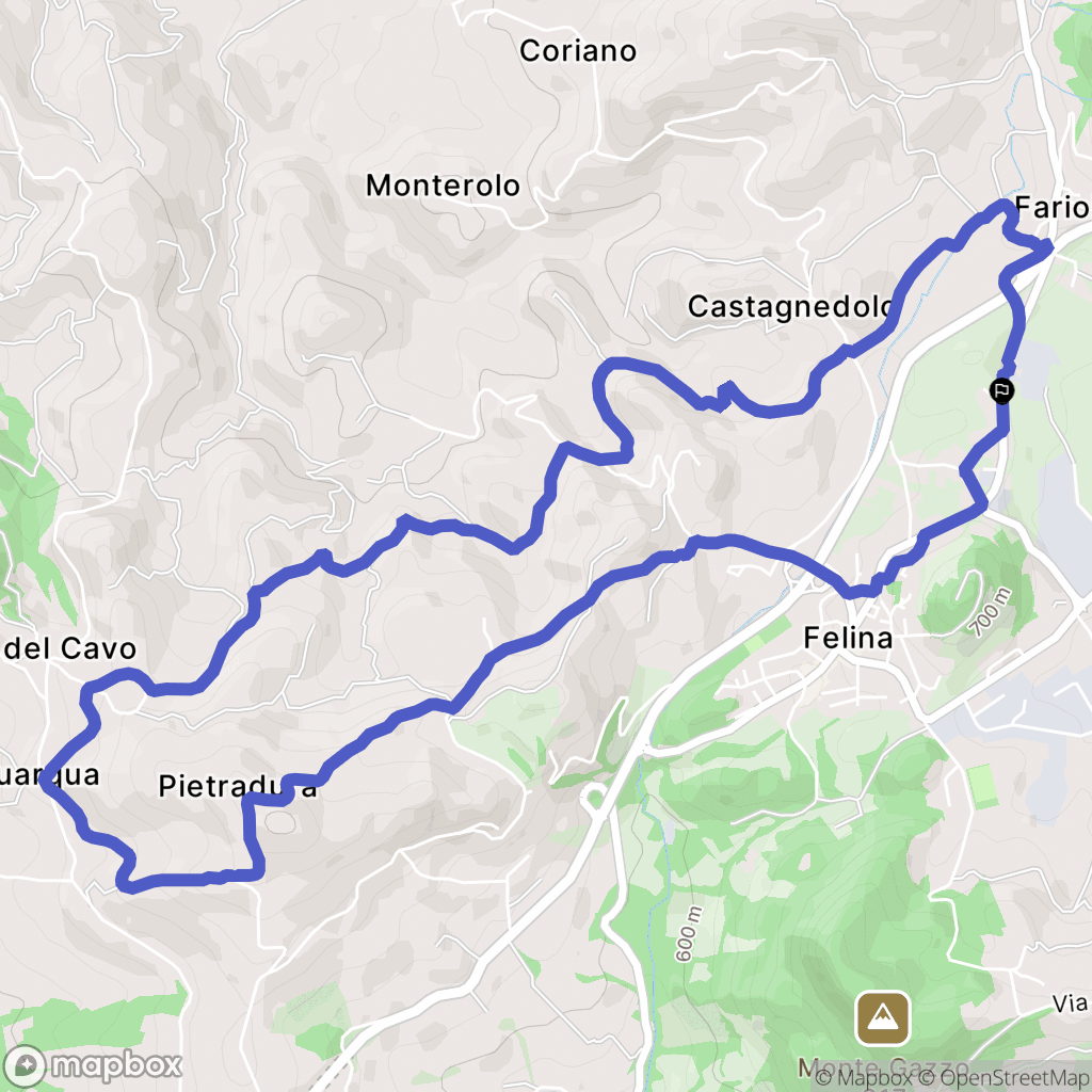 Felina : carte du parcours de randonnée - Italy