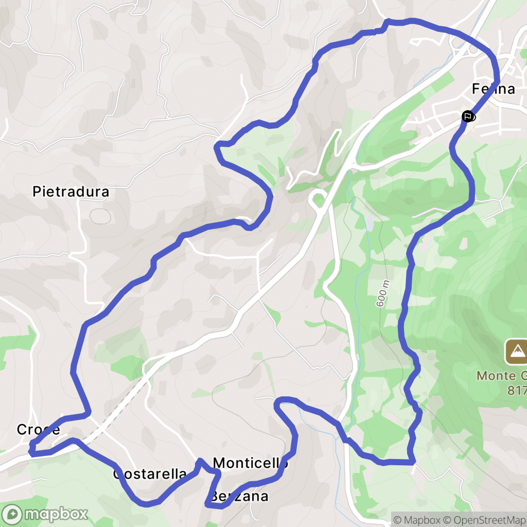 Felina : carte du parcours de randonnée - Italy