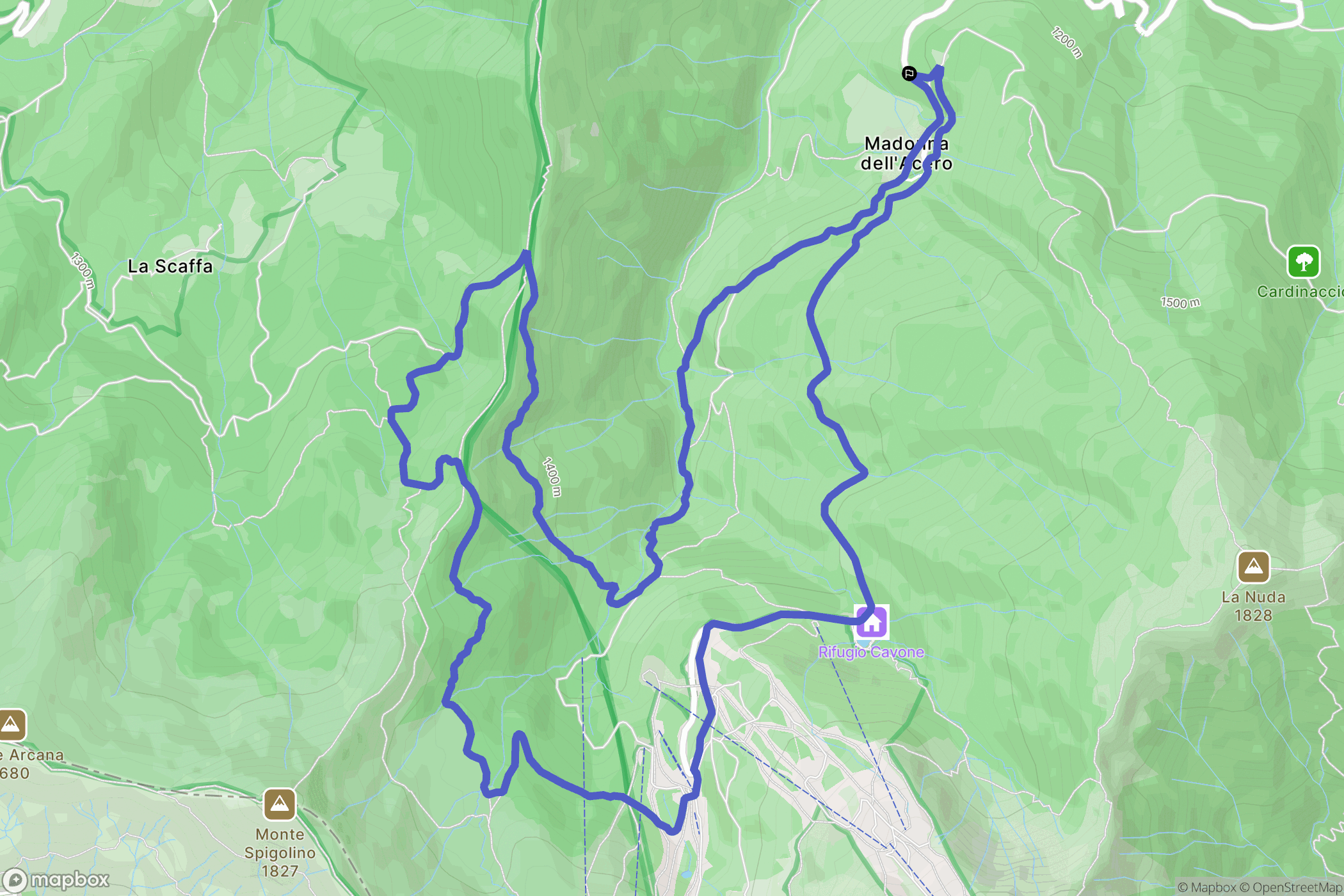  : carte du parcours de randonnée - Italy