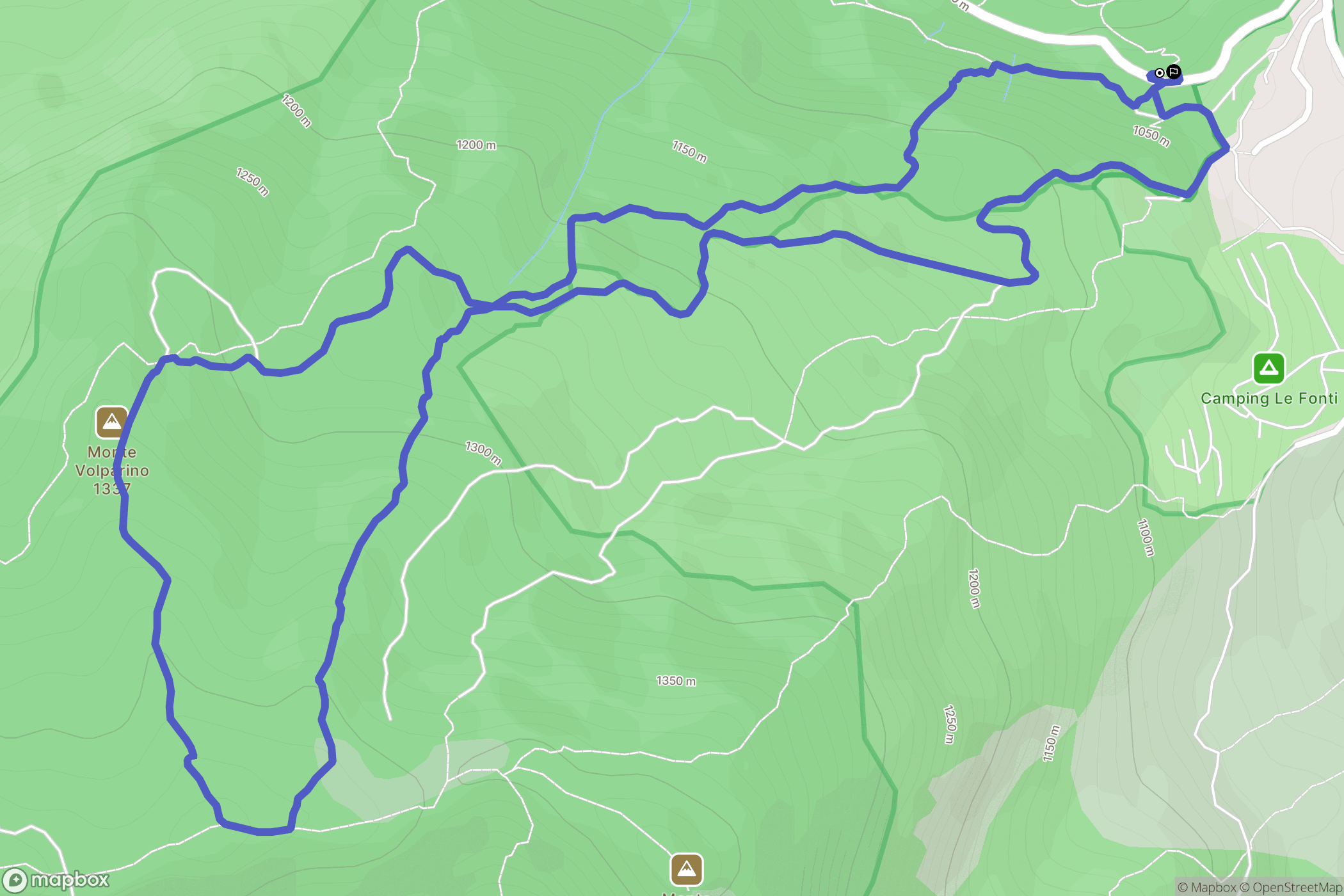 : carte du parcours de randonnée - Italy