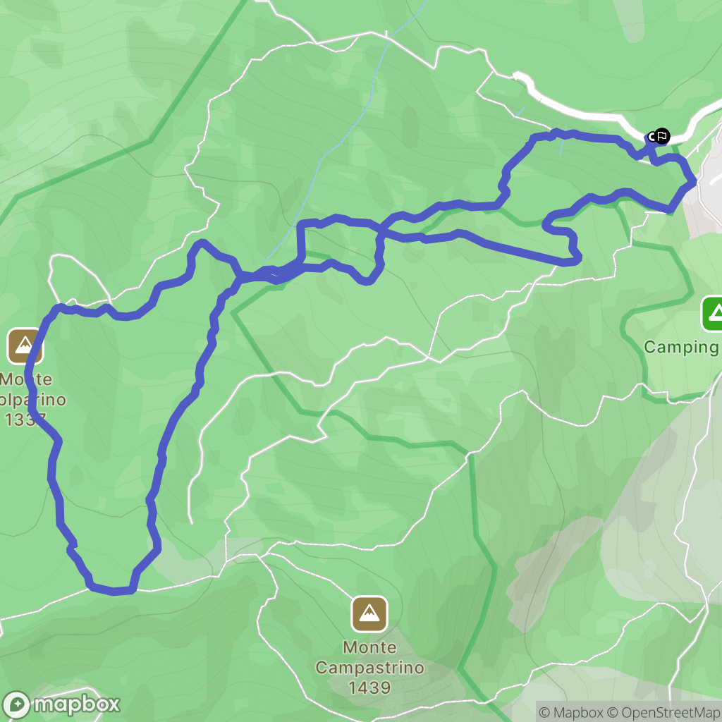 : carte du parcours de randonnée - Italy