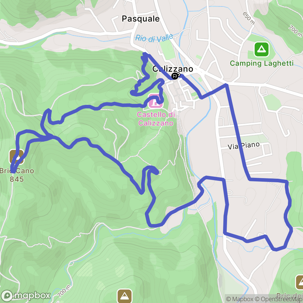Calizzano : carte du parcours de randonnée - Italy