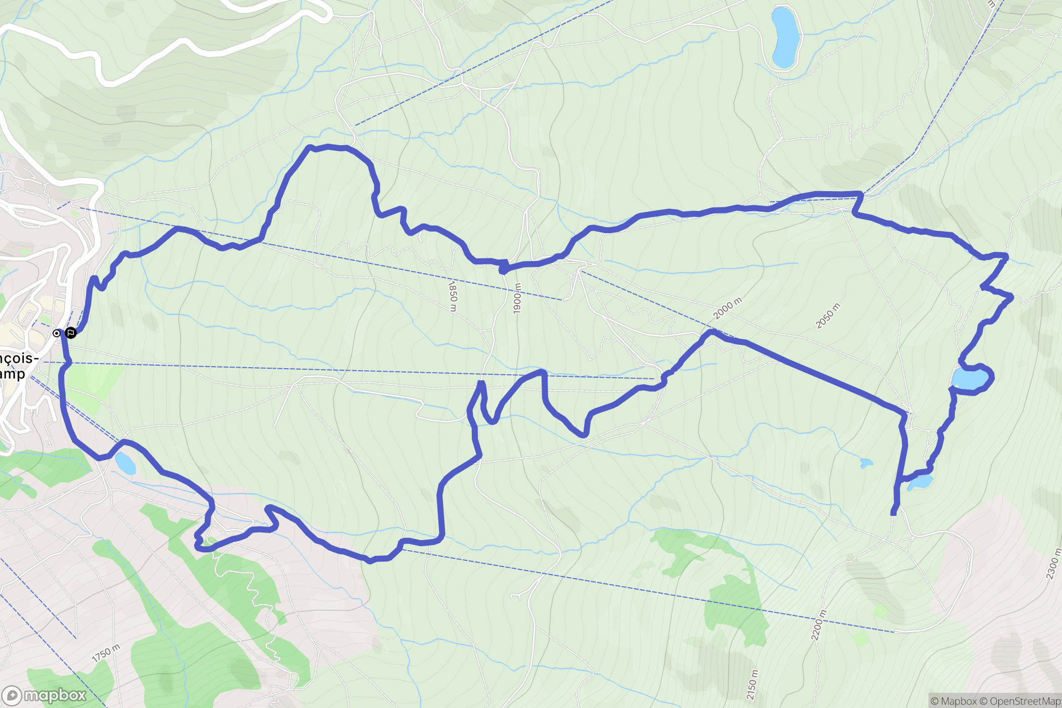 Saint-François-Longchamp : carte du parcours de randonnée - France