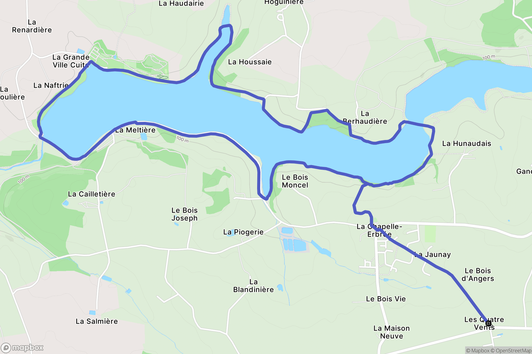La Chapelle-Erbrée : carte du parcours de randonnée - France