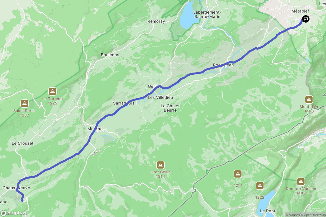 Métabief : carte du parcours de randonnée - France