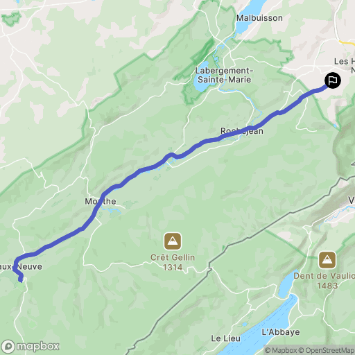 Métabief : carte du parcours de randonnée - France