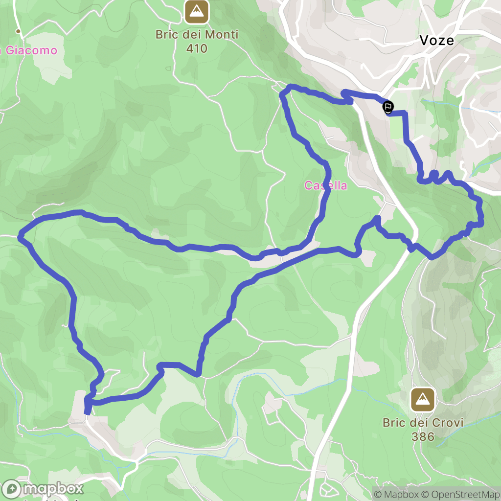 Voze : carte du parcours de randonnée - Italy
