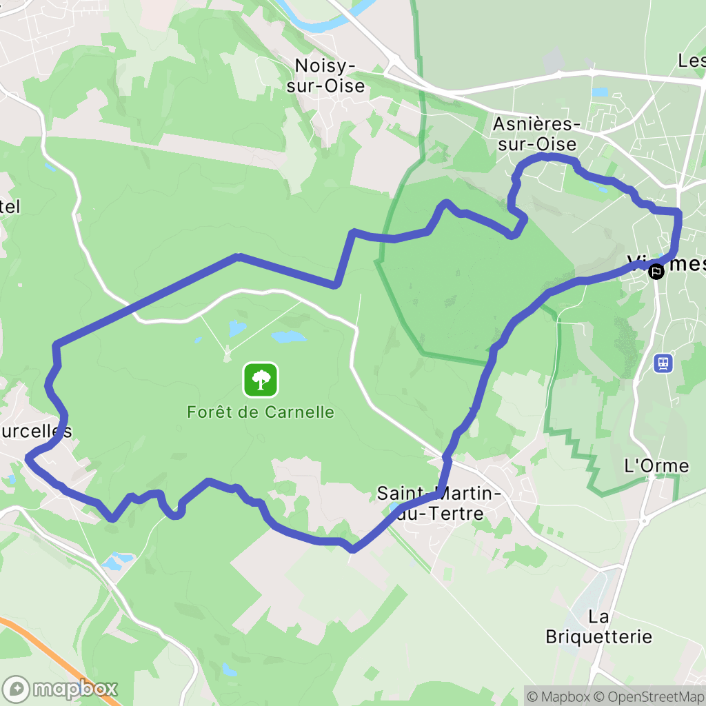 Viarmes : carte du parcours de randonnée - France