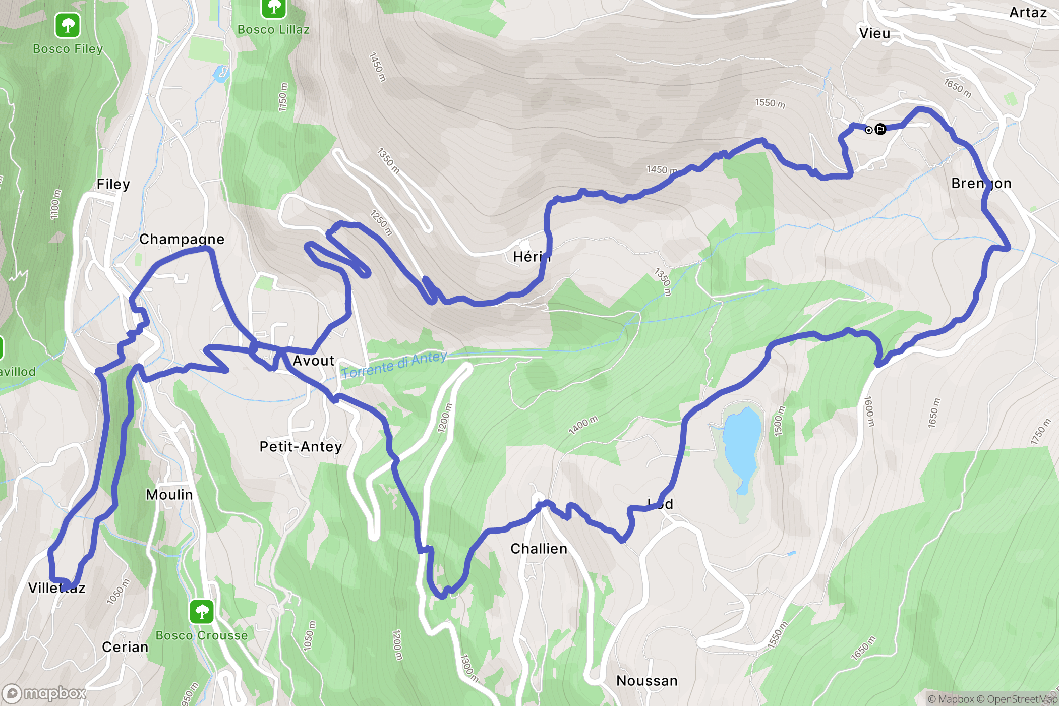 Brengon : carte du parcours de randonnée - Italy