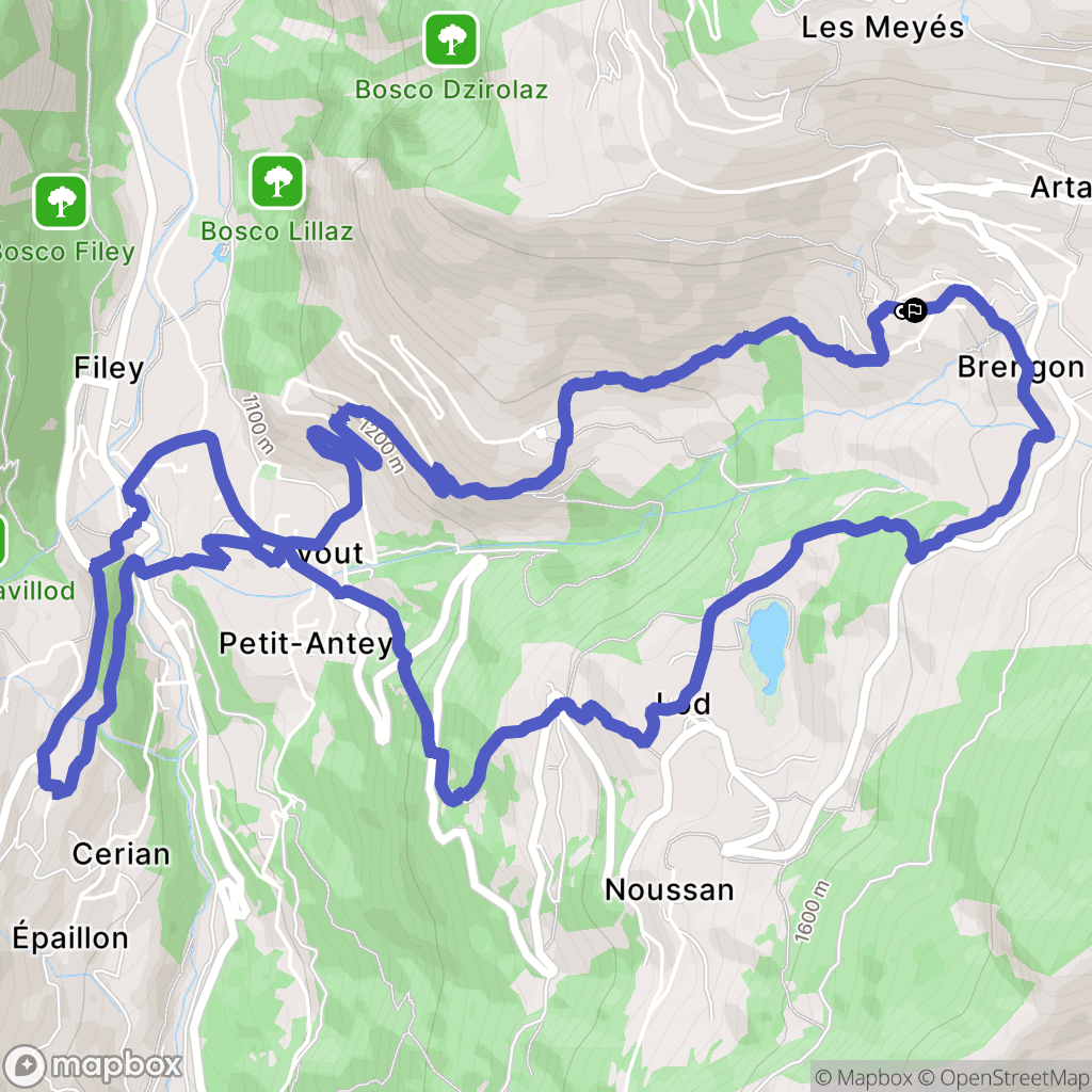 Brengon : carte du parcours de randonnée - Italy
