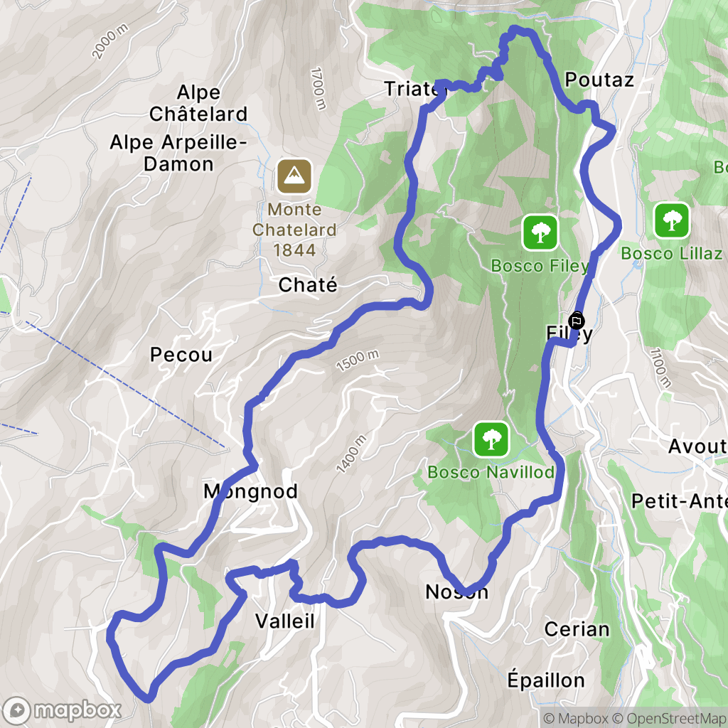Antey-Saint-André : carte du parcours de randonnée - Italy