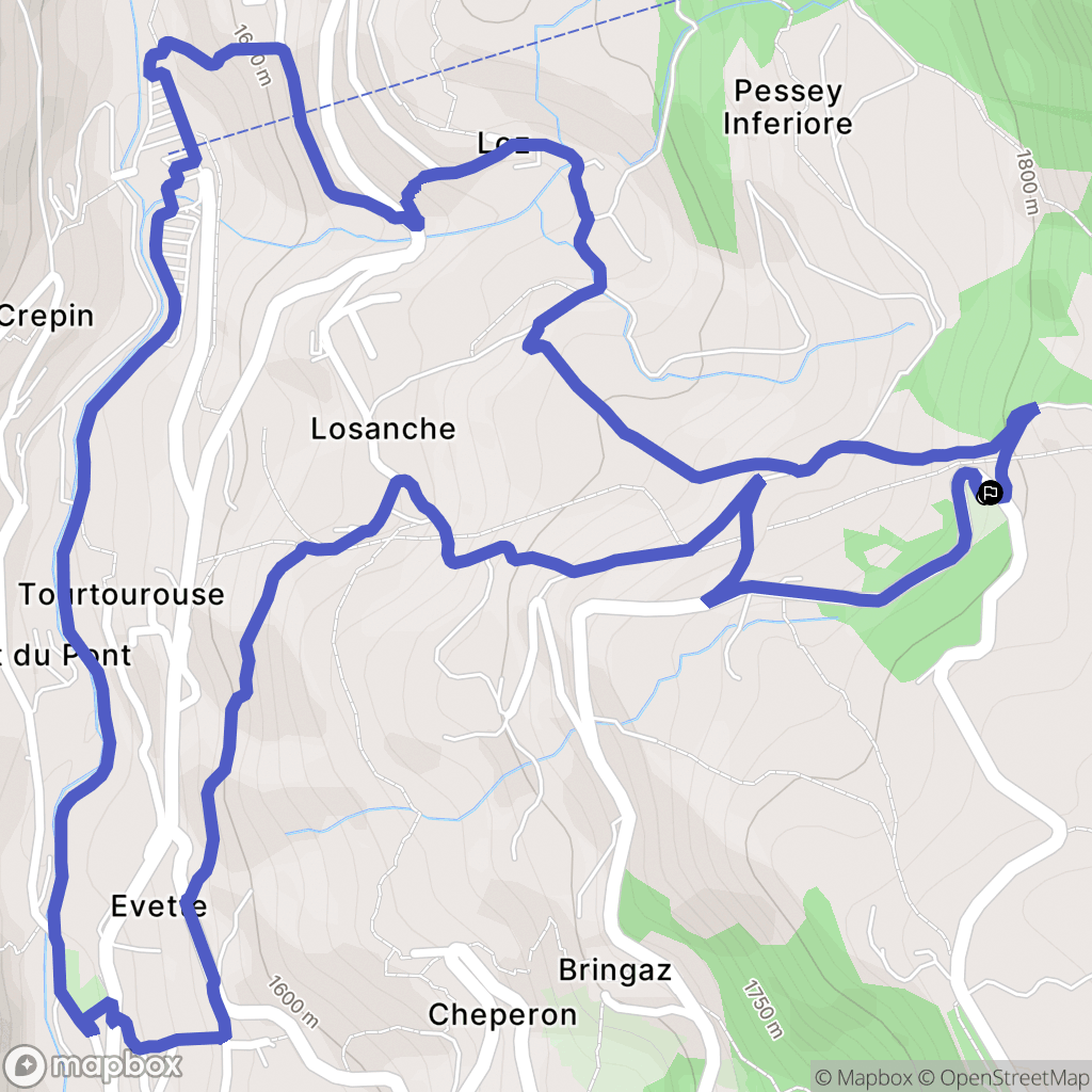 : carte du parcours de randonnée - Italy