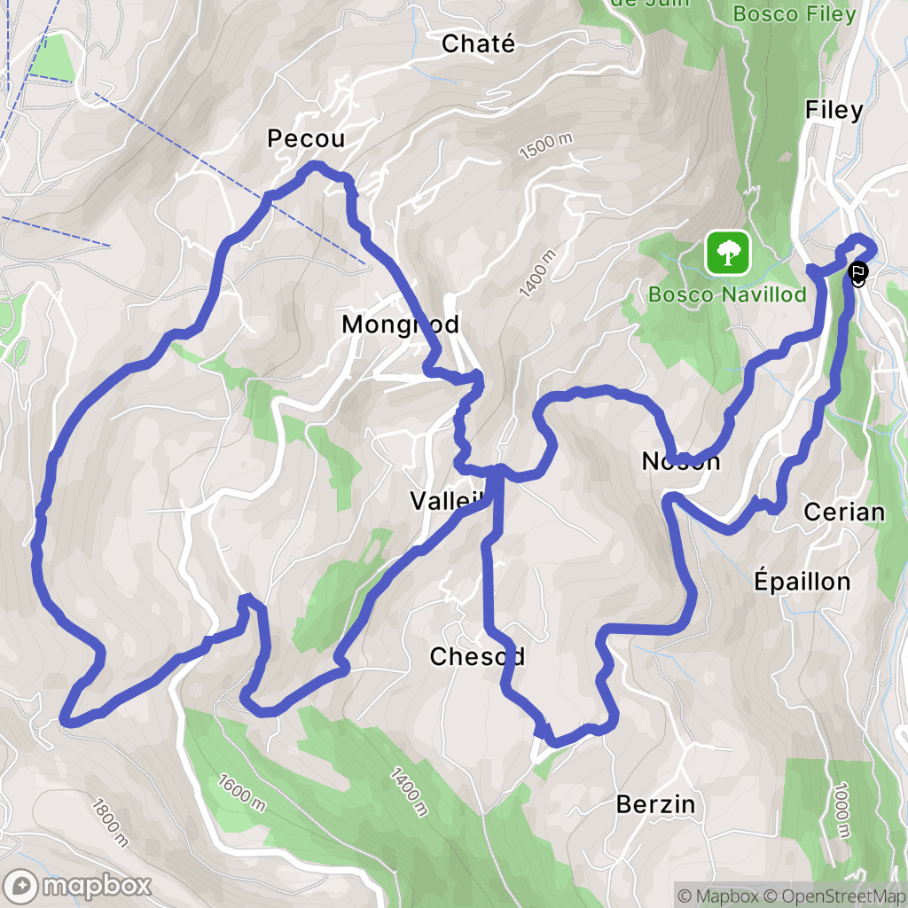 : carte du parcours de randonnée - Italy