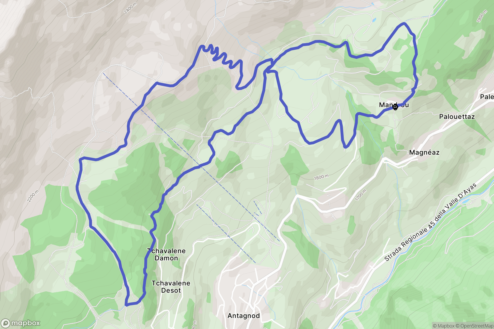  : carte du parcours de randonnée - Italy