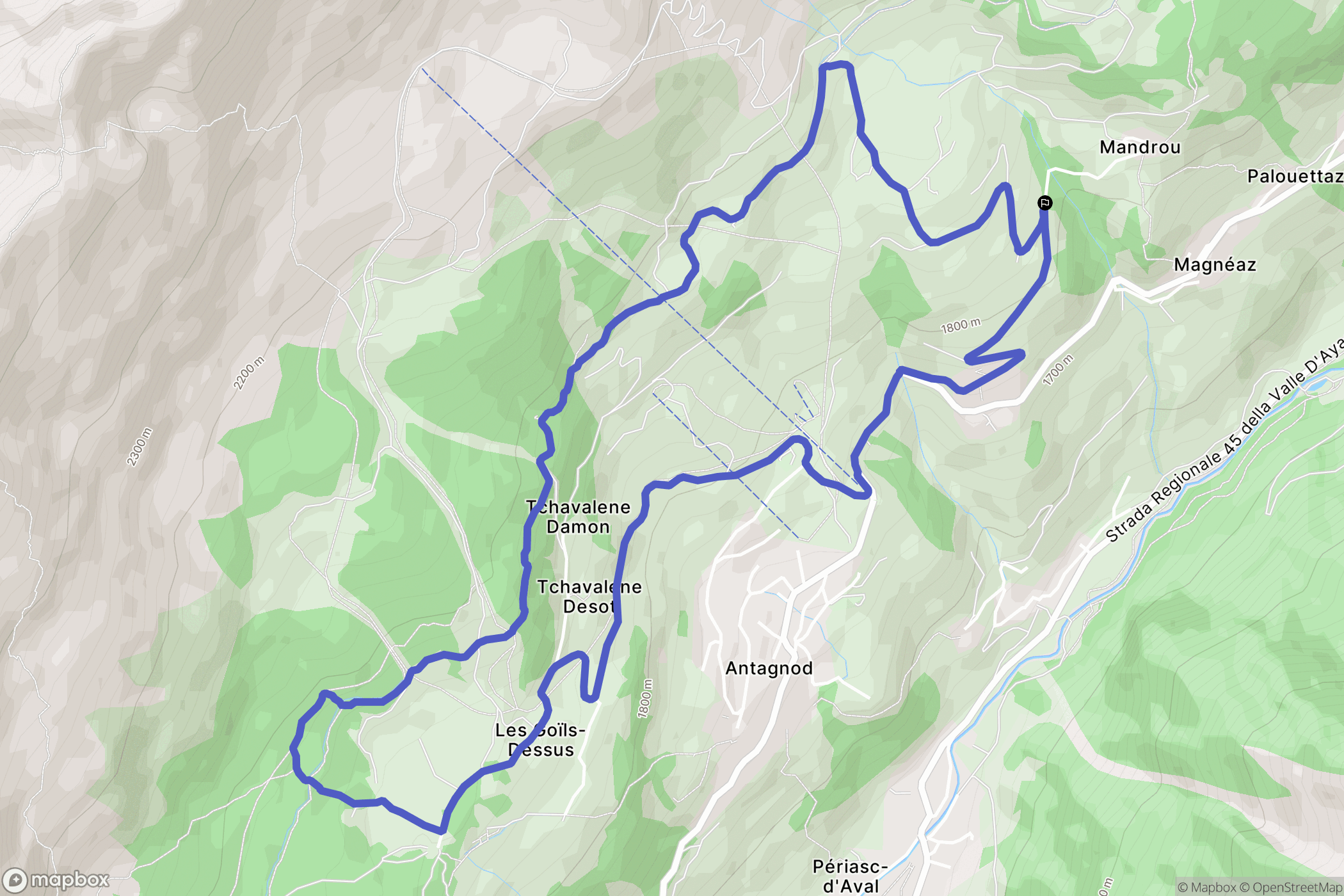 : carte du parcours de randonnée - Italy