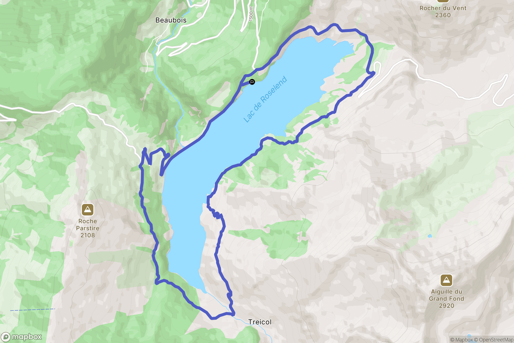 Beaufort : carte du parcours de randonnée - France