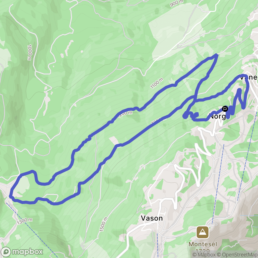 Trento : carte du parcours de randonnée - Italy