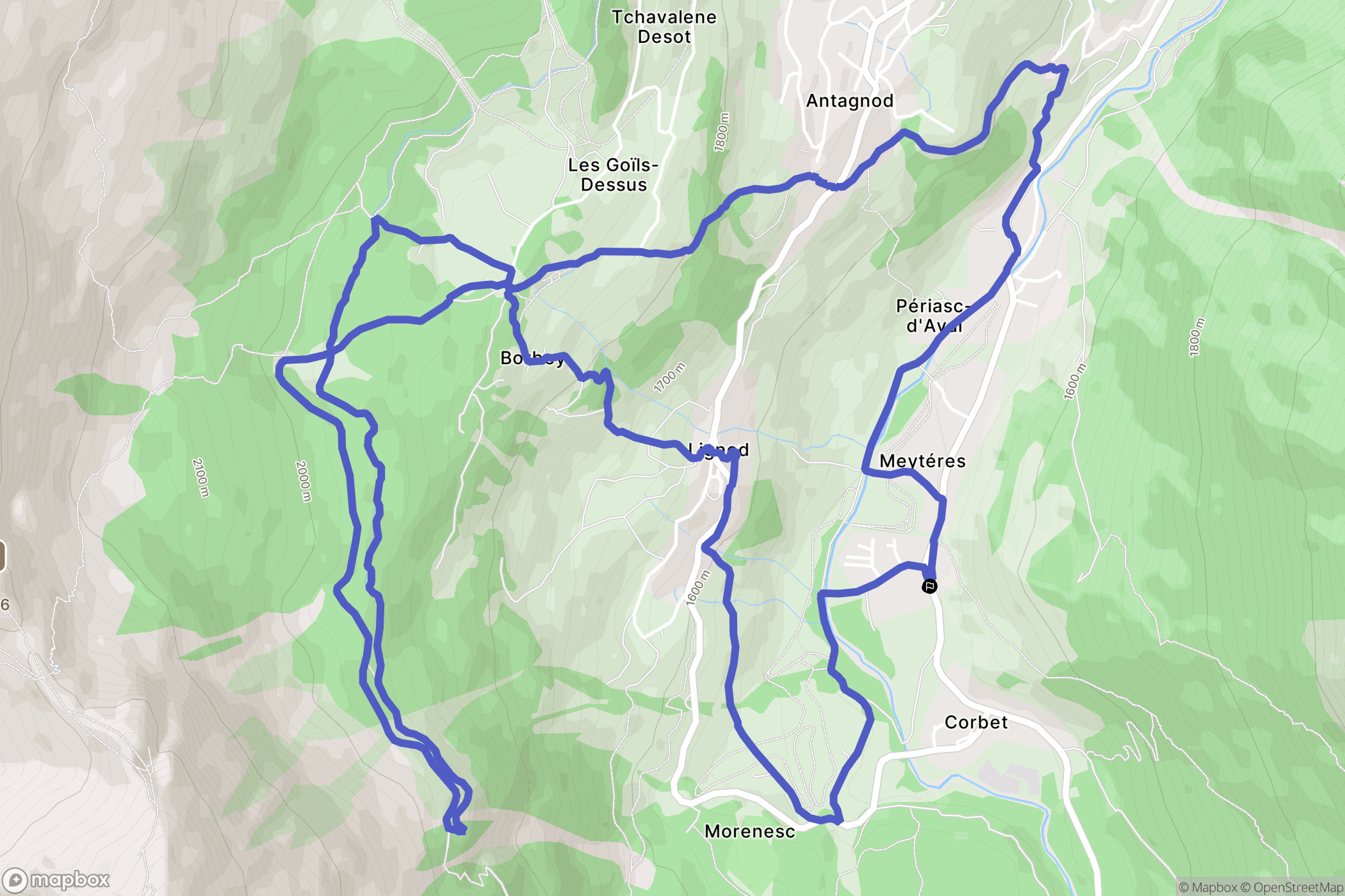 Periasc : carte du parcours de randonnée - Italy