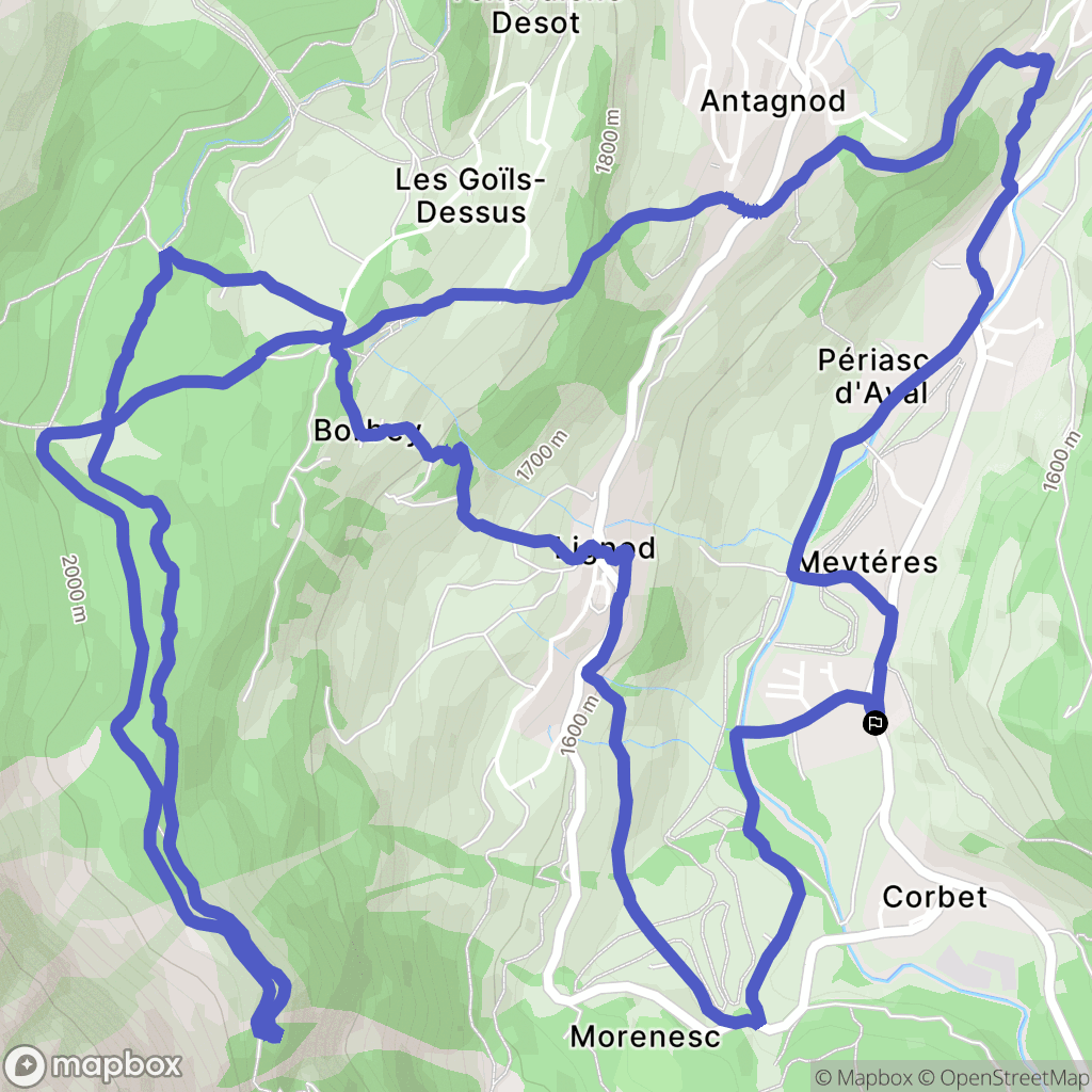 Periasc : carte du parcours de randonnée - Italy