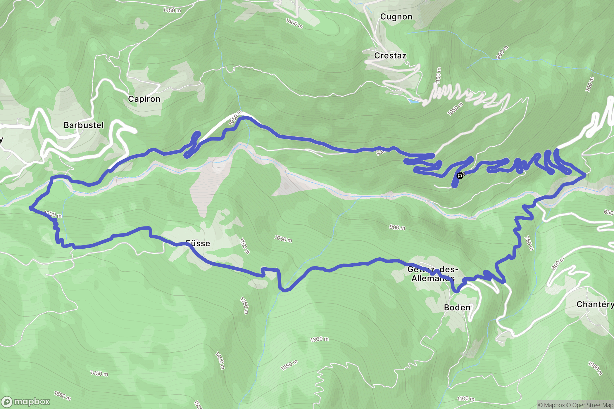 : carte du parcours de randonnée - Italy