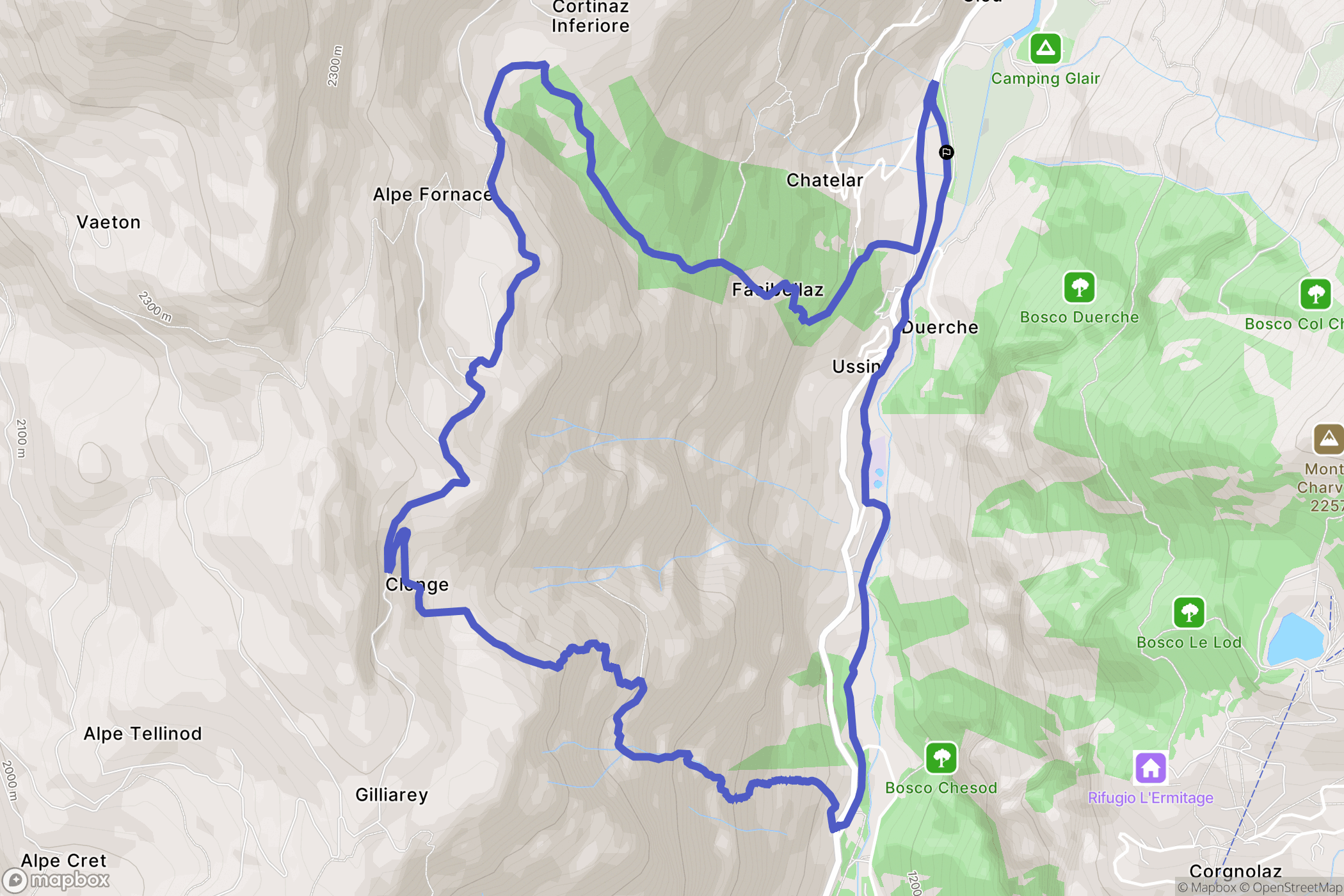 Bioley : carte du parcours de randonnée - Italy