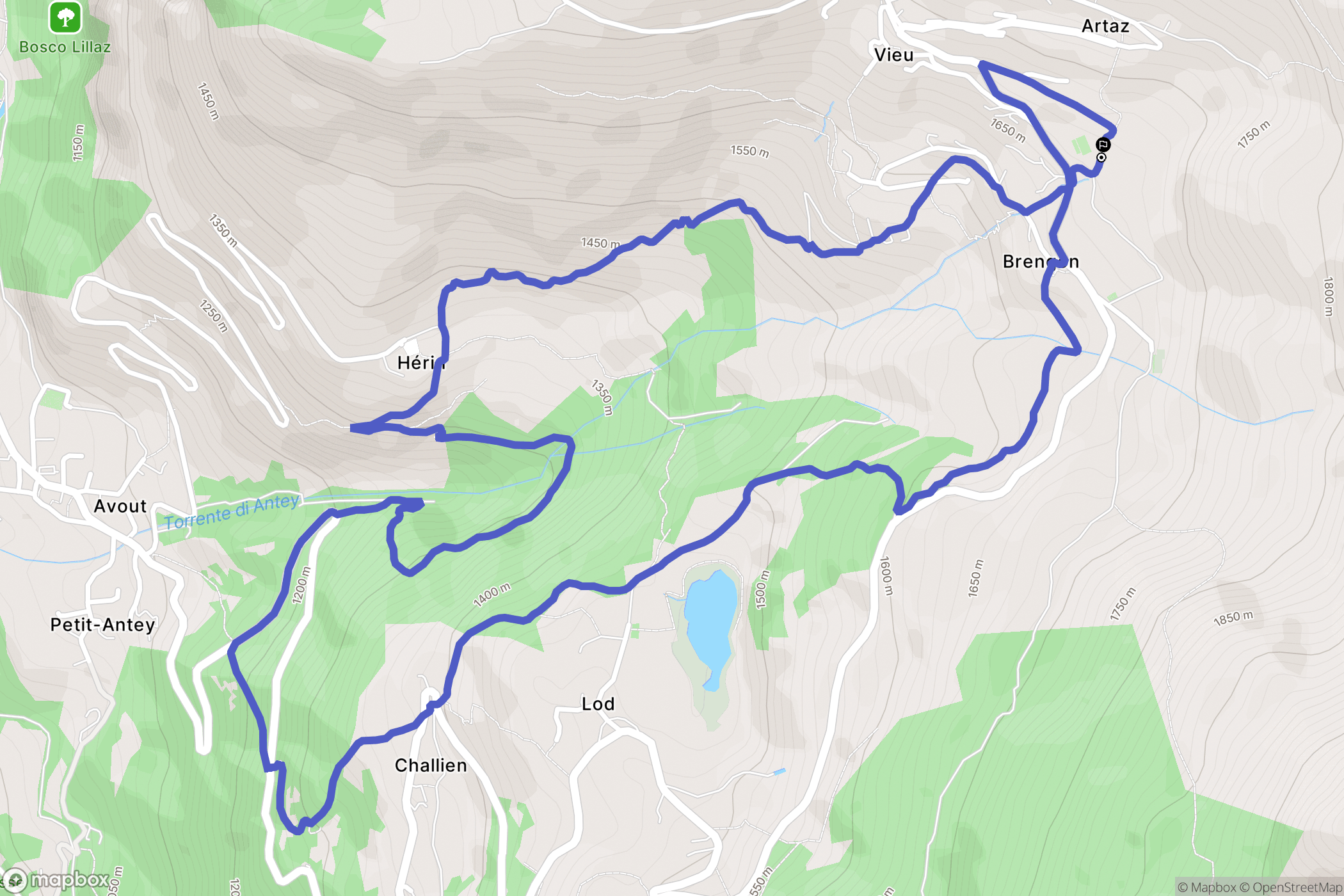 Brengon : carte du parcours de randonnée - Italy