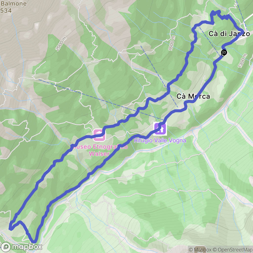 Riva Valdobbia : carte du parcours de randonnée - Italy