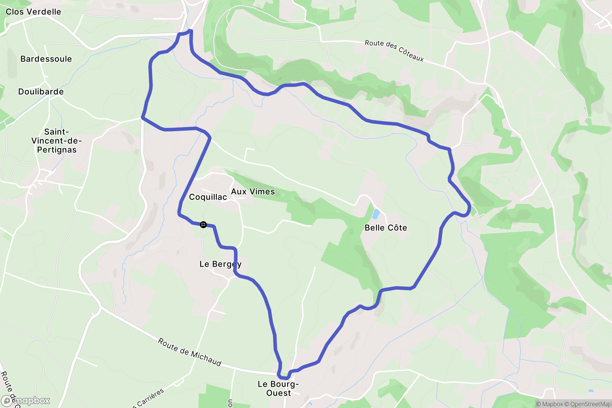 Mérignas : carte du parcours de randonnée - France