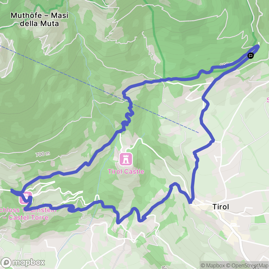 Tirolo : carte du parcours de randonnée - Italy