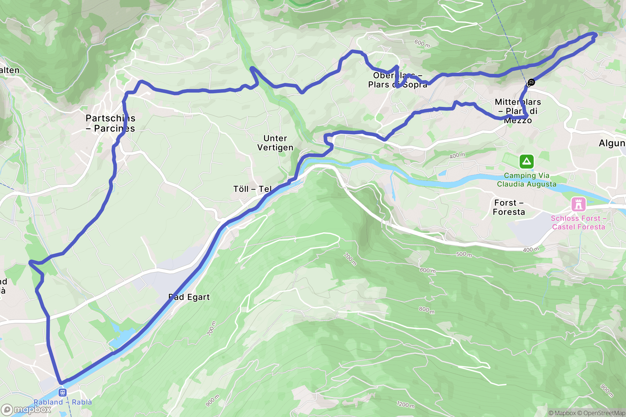 Lagundo : carte du parcours de randonnée - Italy