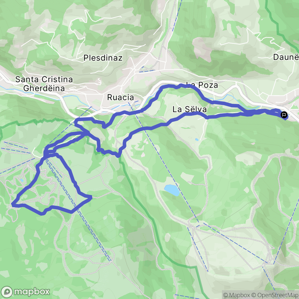 Selva di Val Gardena : carte du parcours de randonnée - Italy
