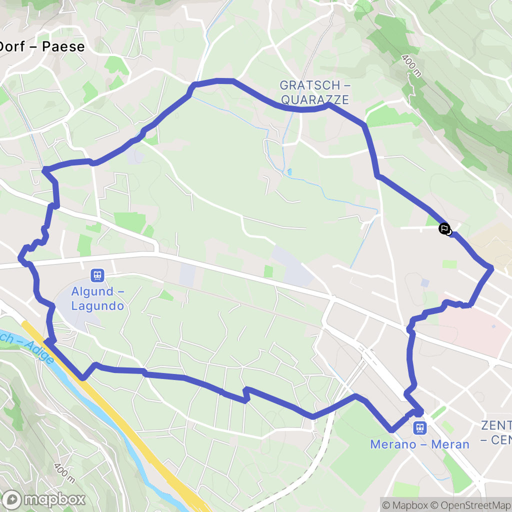 Merano : carte du parcours de randonnée - Italy