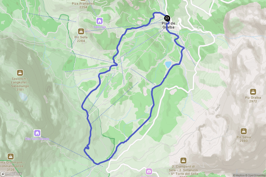 Plan De Gralba : carte du parcours de randonnée - Italy