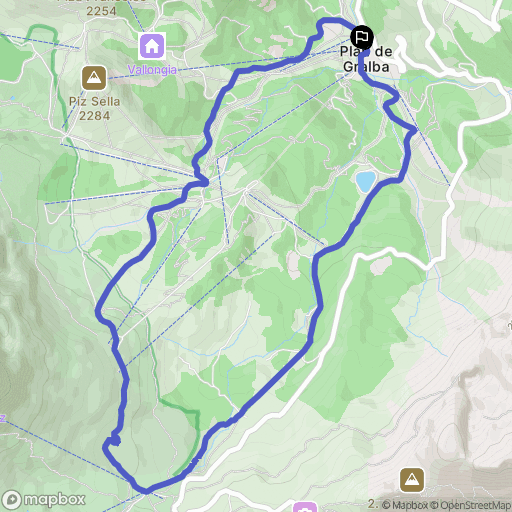 Plan De Gralba : carte du parcours de randonnée - Italy