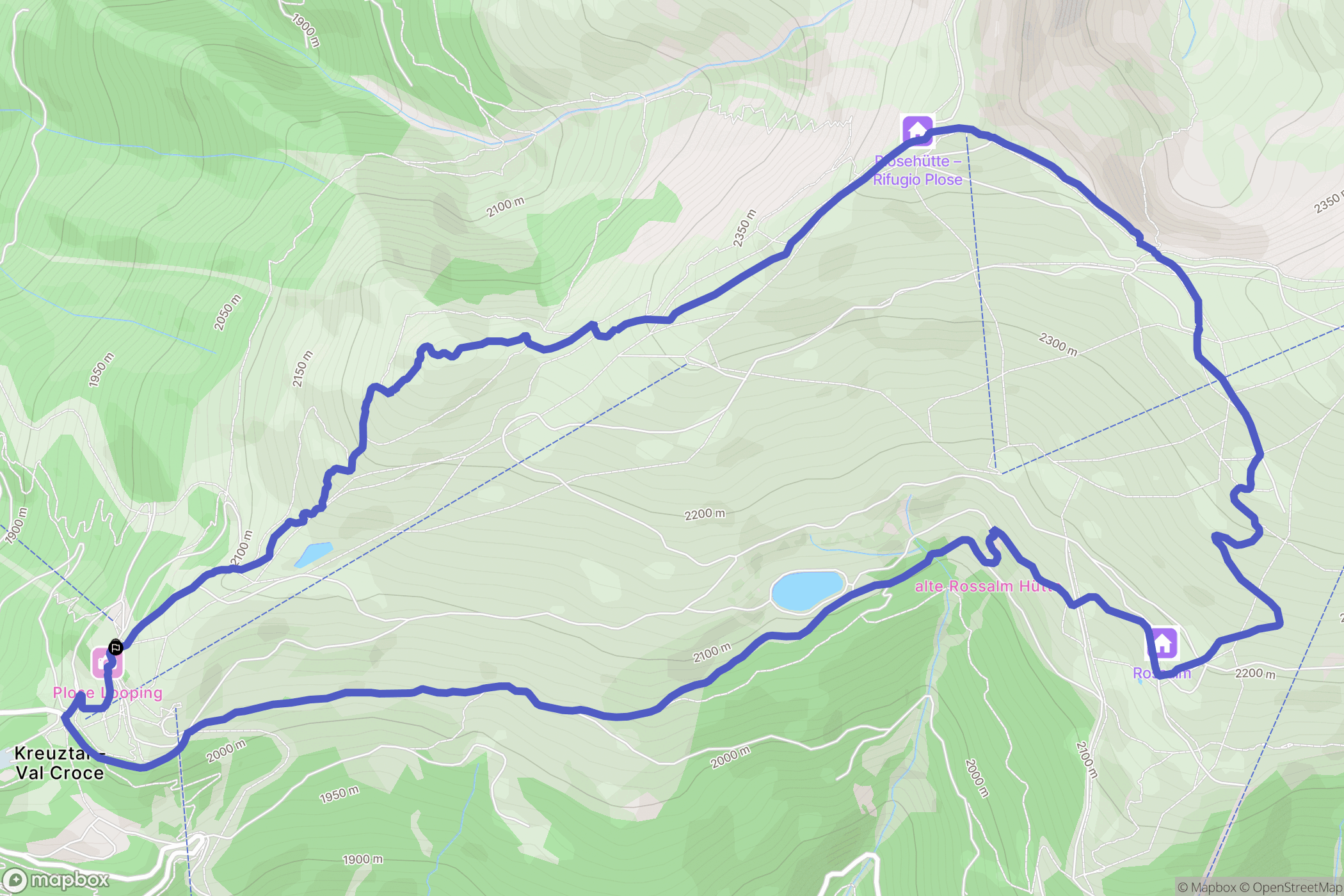  : carte du parcours de randonnée - Italy