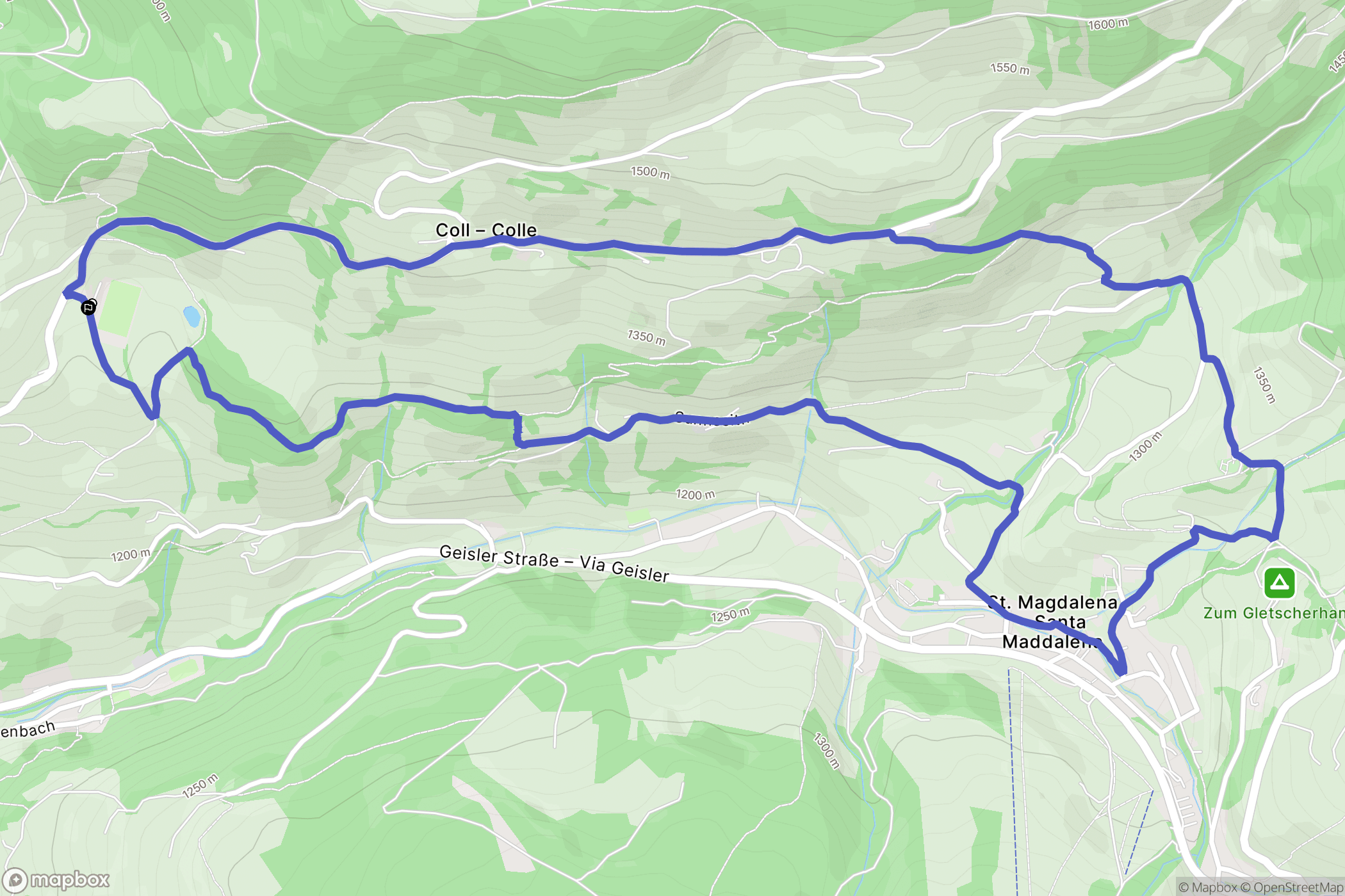 : carte du parcours de randonnée - Italy