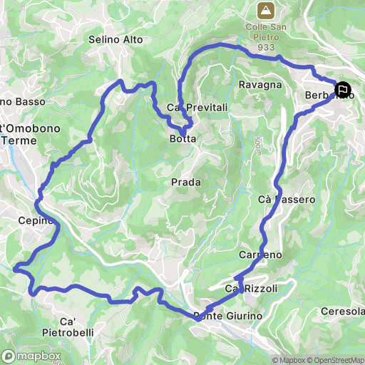 Berbenno : carte du parcours de randonnée - Italy