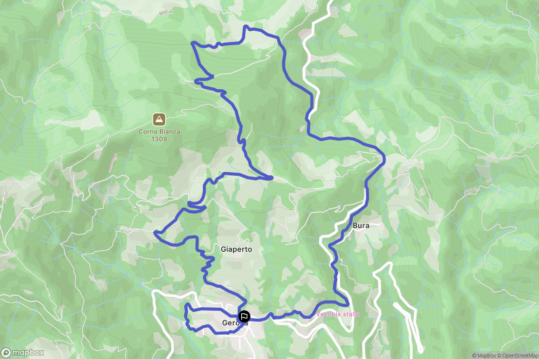 Gerosa : carte du parcours de randonnée - Italy