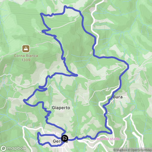 Gerosa : carte du parcours de randonnée - Italy