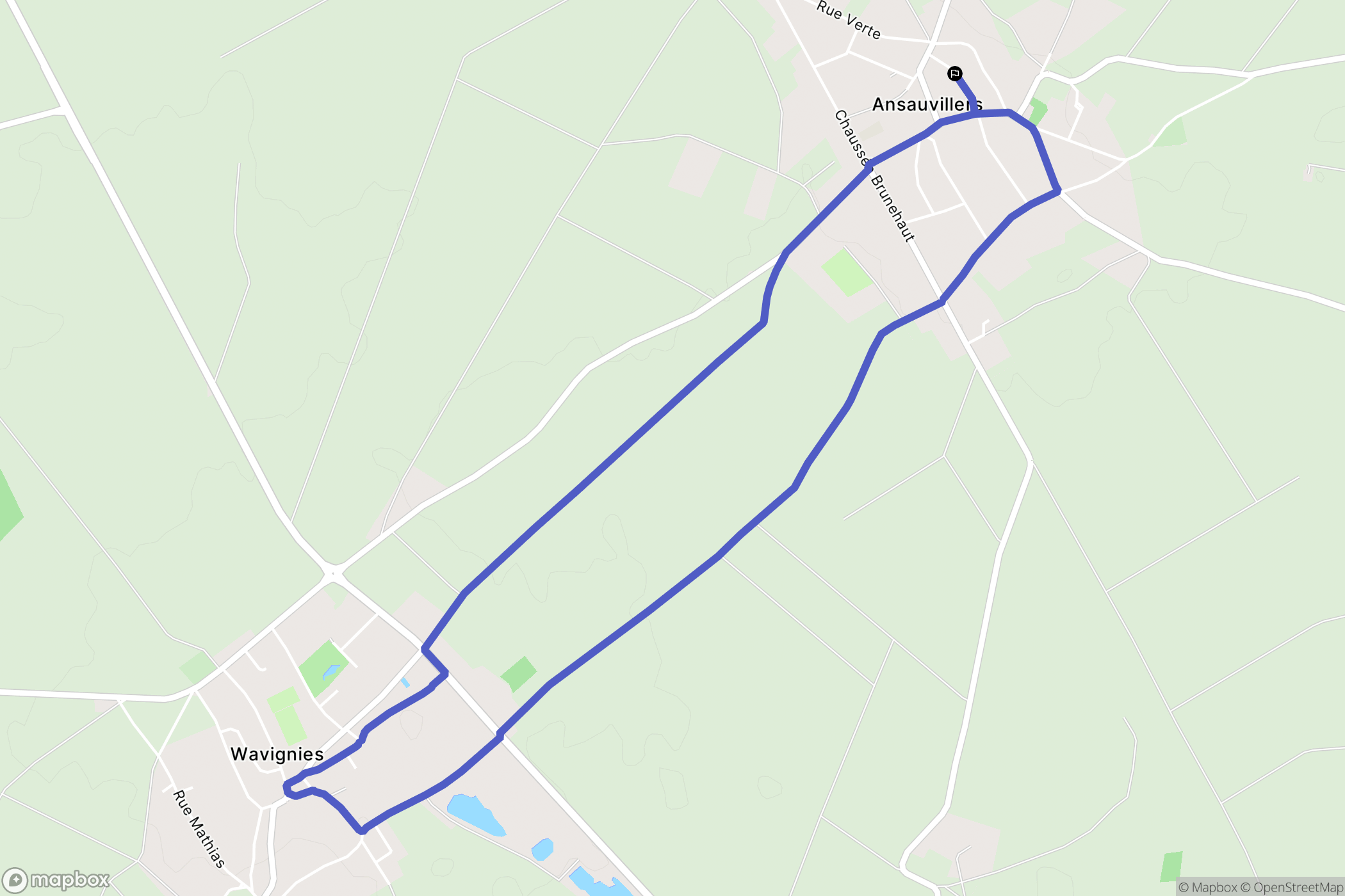Ansauvillers : carte du parcours de randonnée - France