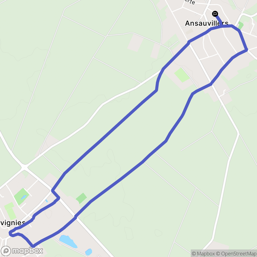 Ansauvillers : carte du parcours de randonnée - France