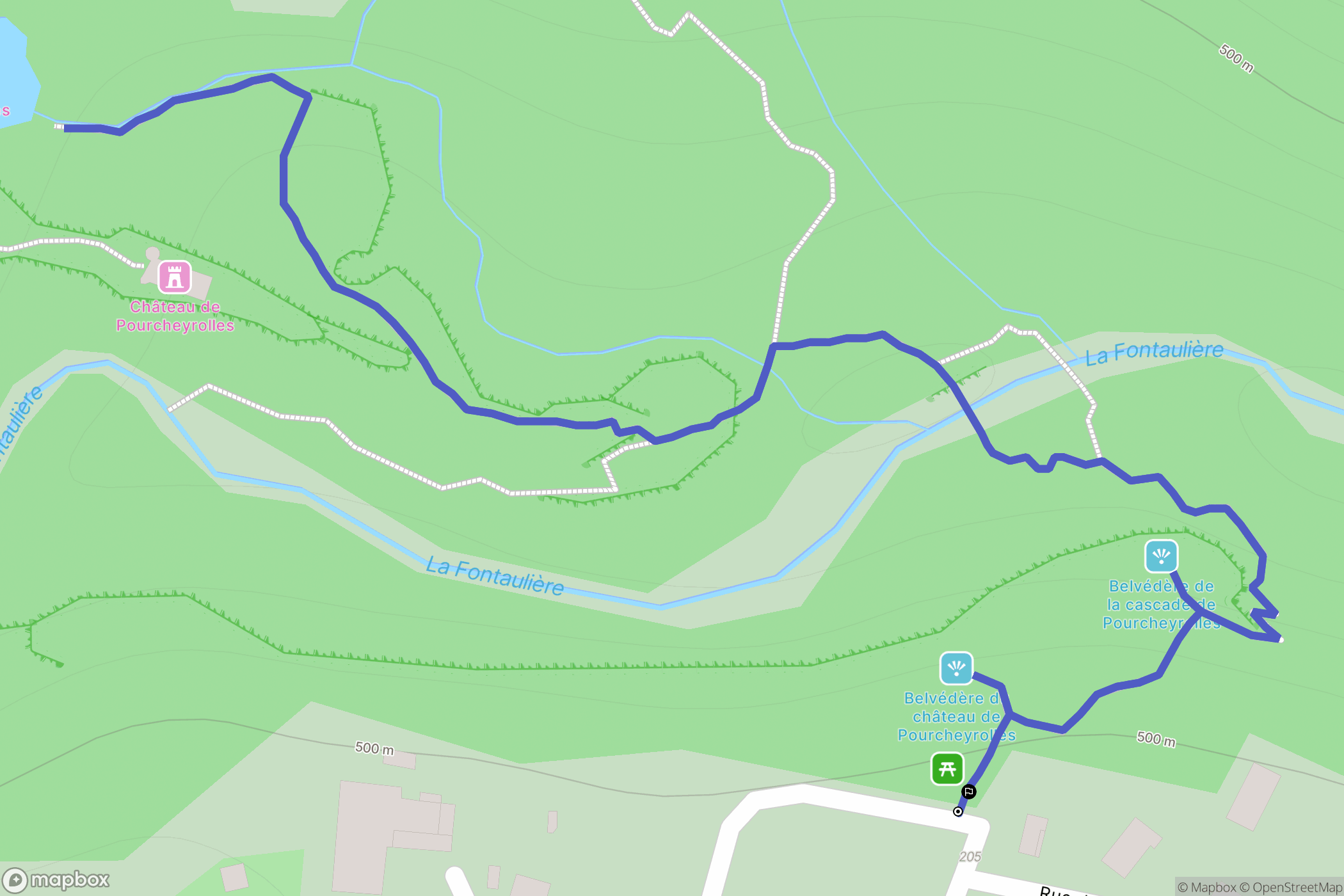 Montpezat-sous-Bauzon : carte du parcours de randonnée - France