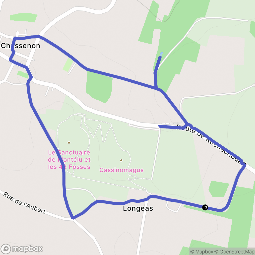 Chassenon : carte du parcours de randonnée - France