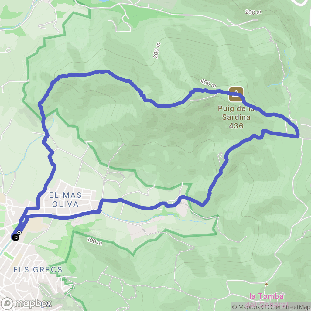 Roses : carte du parcours de randonnée - Spain