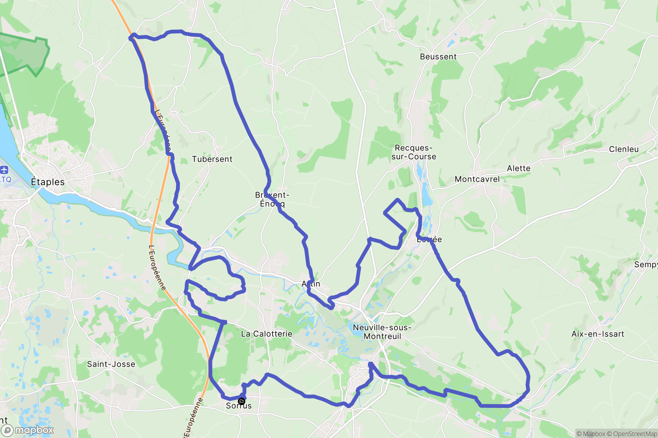 Sorrus : carte du parcours de randonnée - France