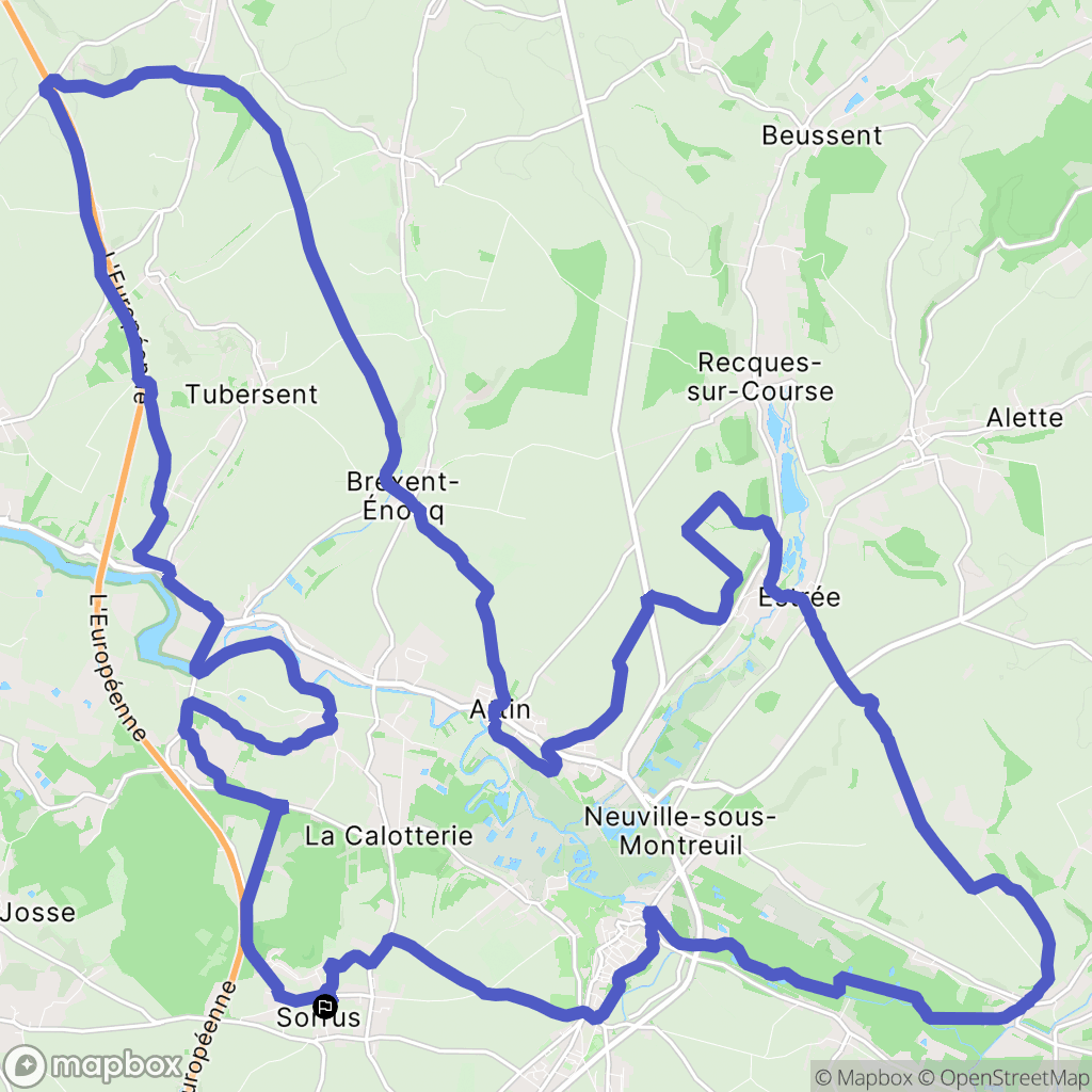 Sorrus : carte du parcours de randonnée - France