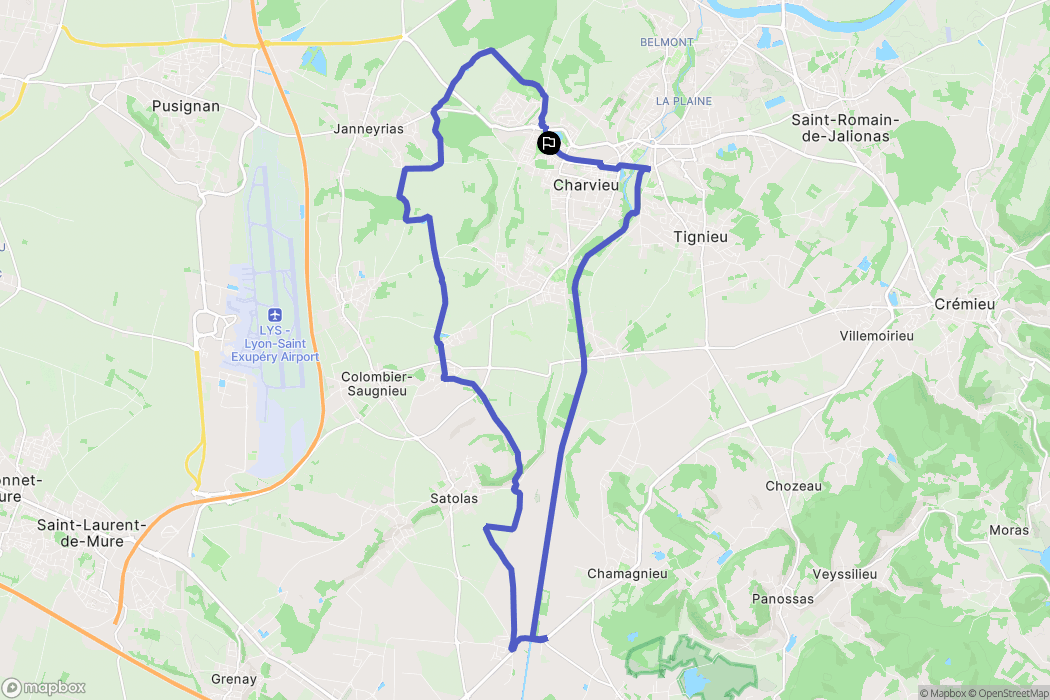 Charvieu-Chavagneux : carte du parcours de randonnée - France