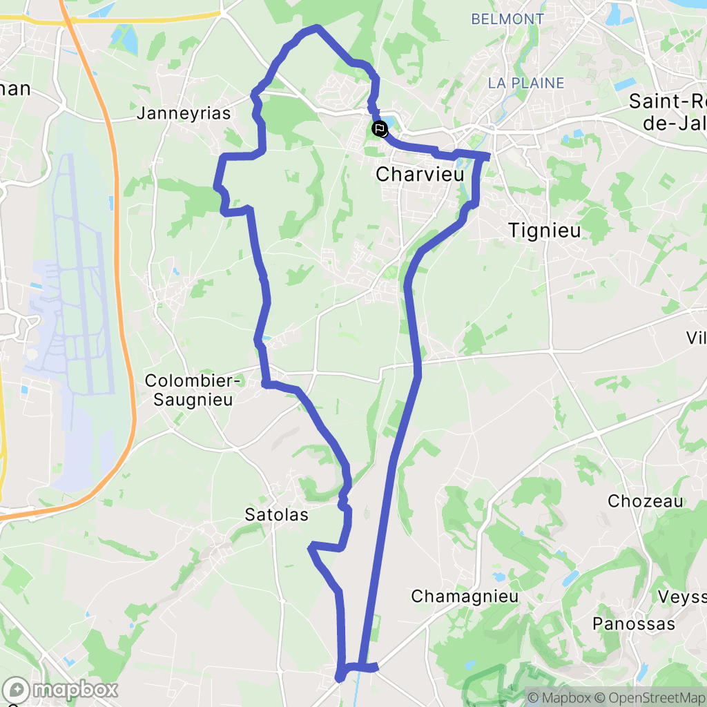 Charvieu-Chavagneux : carte du parcours de randonnée - France