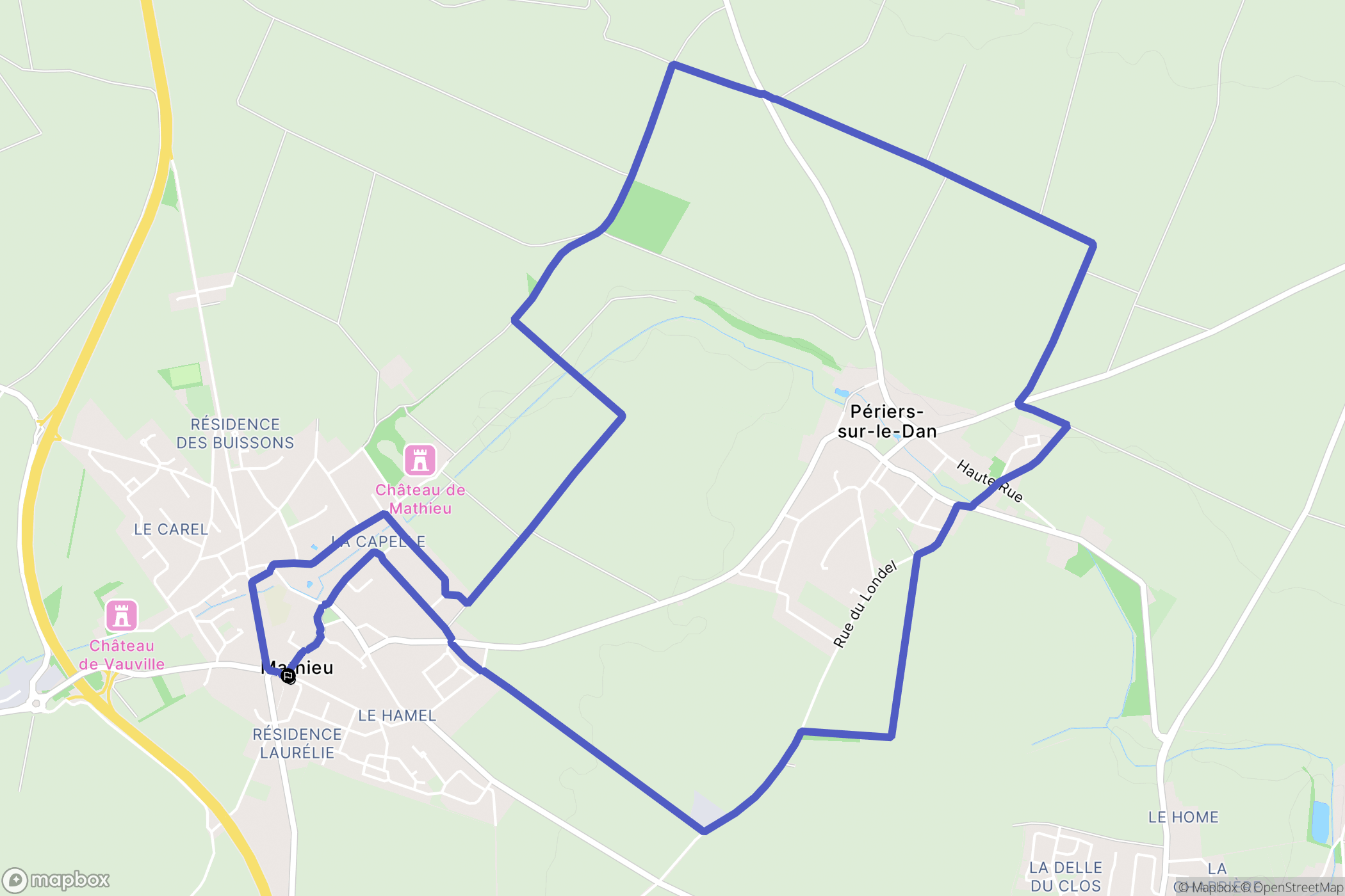 Mathieu : carte du parcours de randonnée - France