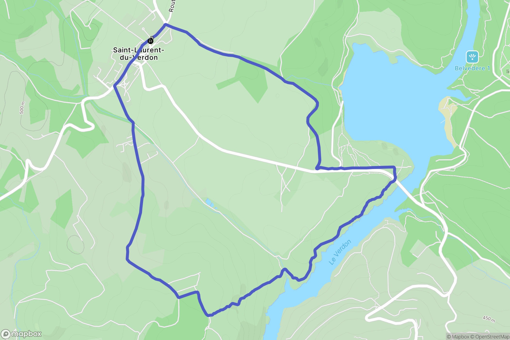 Saint-Laurent-du-Verdon : carte du parcours de randonnée - France